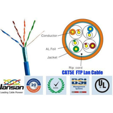 Cable de calidad superior de 4awg ftp cat5e 4 pares de blindaje con lámina aprobada por UL